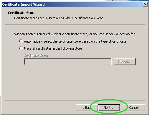 WinXP-OS Certificate Install Screen Shot