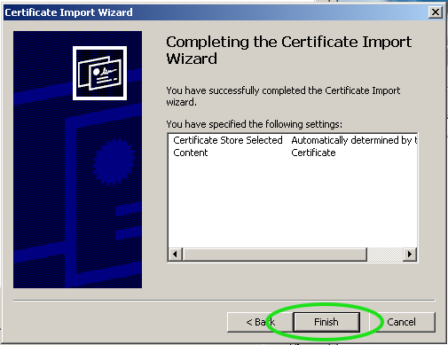 WinXP-OS Certificate Install Screen Shot